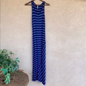 XS KENZIE Blue Striped Maxi Dress